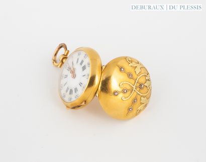 Collar watch in 750°/°° gold with two-tone...