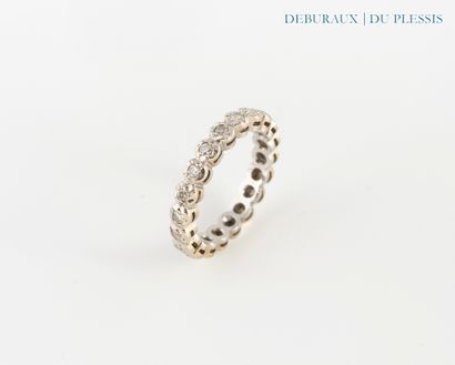 American wedding band in rhodium-plated 750°/°°...