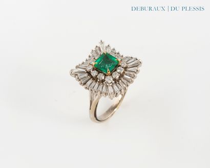 Ring in 750°/°° white gold and platinum set...