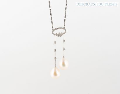 Negligée necklace in 750°/°°° gold set with...