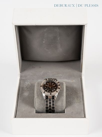 DIOR.
Steel ladies' wristwatch, black dial...