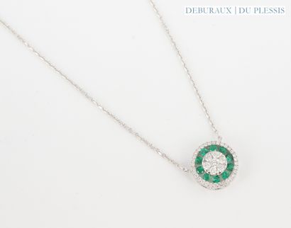 750°/°° white gold chain set with pavé brillanté...