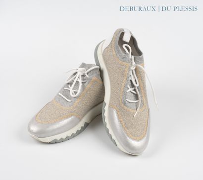 HERMES
Pair of Addict sneakers in sequined...