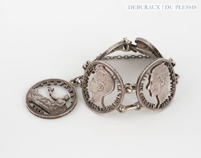 Bracelet à maillons articulés en argent 800°/°°...