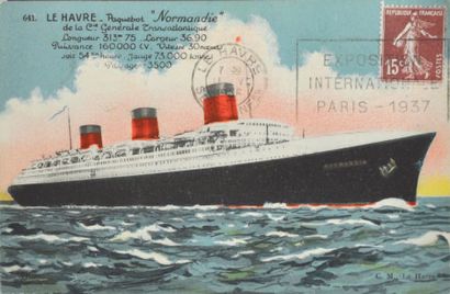 Lot de 62 cartes en couleur, écrites. Papier...