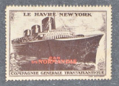 Vignette Le Havre-New York par le S.S. Normandie....