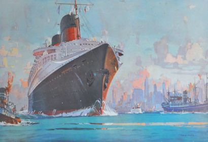 MARIN-MARIE (1901-1987)
Normandie quittant...