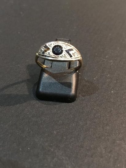 Bague de jeune fille en or jaune et or gris,...