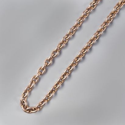 Collier en or rose 750 °/°° à maillons ronds....