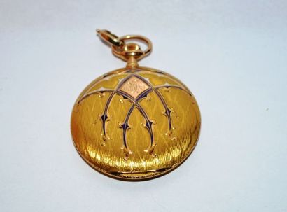 Montre savonnette Pléïade en or émaillé 585...