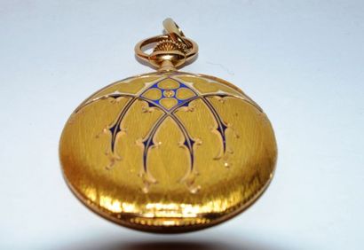 Montre savonnette Pléïade en or émaillé 585...