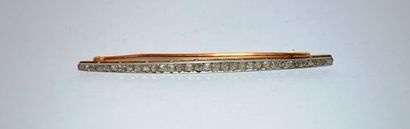 Broche barrette en or deux tons 750 °/°°...