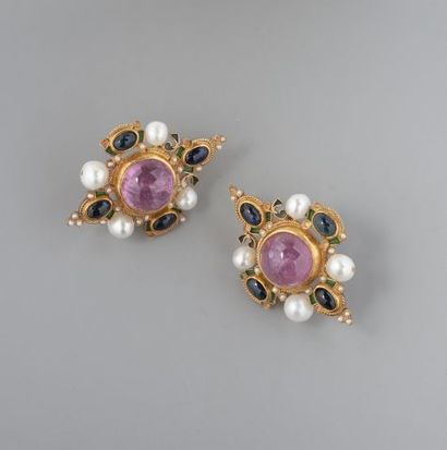 Paire de clips d'oreilles en or 750 °/°°...
