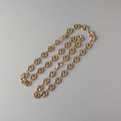 Collier en or 750 °/°° à maillons grains...