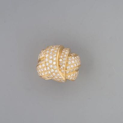 Bague cocktail en or 750 °/°° à motif de...