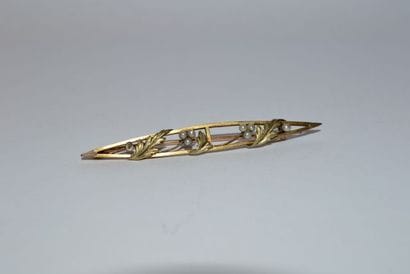 Broche barrette Art Nouveau en or 585 °/°°...