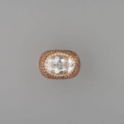 Bague cocktail en or 750 °/°° serti d'une...