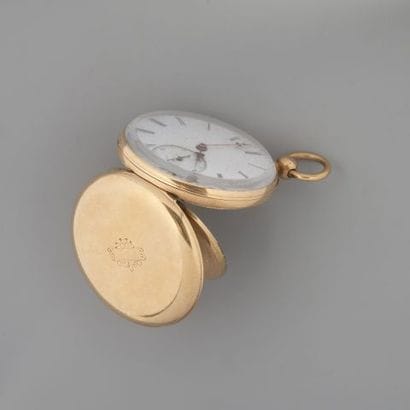 Montre de col en or 750 °/°°, cadran émaillé,...
