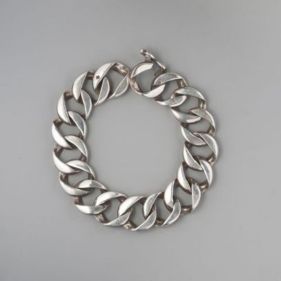 Bracelet gourmette en argent 950 °/°°. Poids....