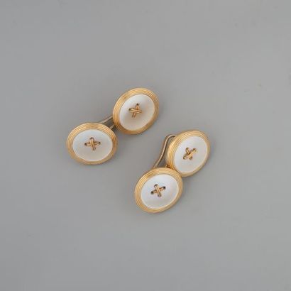 Paire de boutons de manchettes en or 750...