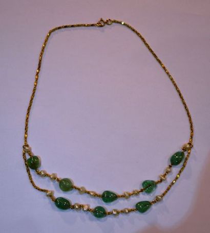 Collier draperie de deux rangs en or 750...