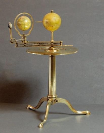 Planétaire en bronze et laiton. Tellurium...