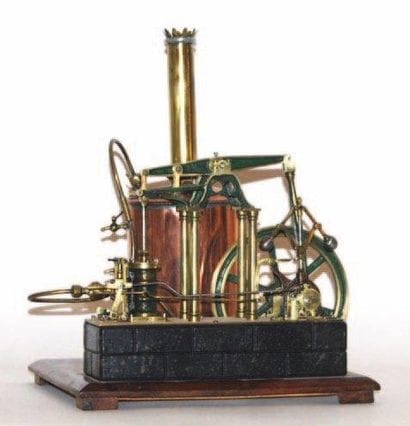Machine à vapeur en cuivre et laiton sur...