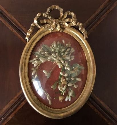Couronne de mariée dans un cadre ovale en...