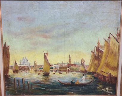 Vue de Venise
Huile sur toile signée Leroy.
46...