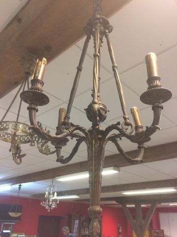 Suspension en bronze à 4 bras de lumière...