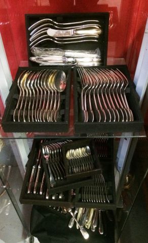 CHRISTOFLE
Partie de ménagère en métal argenté,...