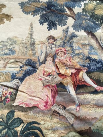 AUBUSSON
Musiciens au jardin
Tapisserie du...