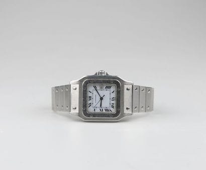 CARTIER. 
Bracelet montre d'homme 