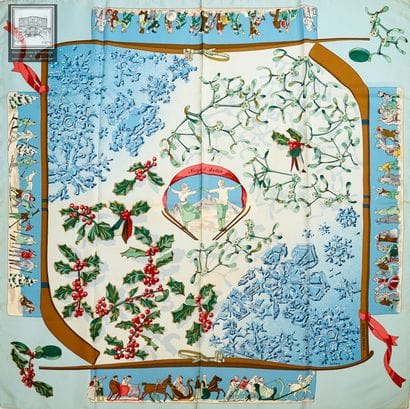 HERMÈS Paris 
Carré en twill de soie titré...