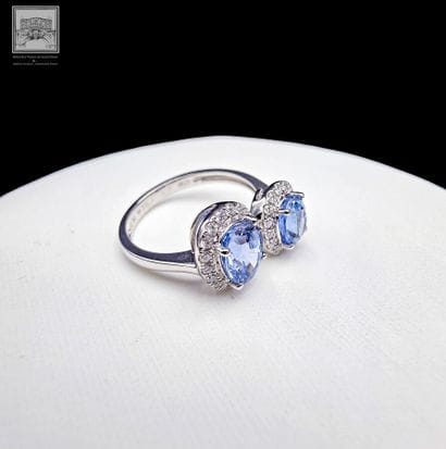 Toi et Moi ring in 750°/.(18K) white gold...