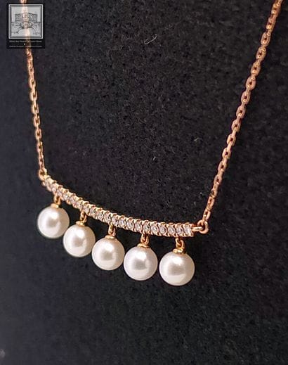 Collier en or rose 750°/.(18K) 3g10 serti...