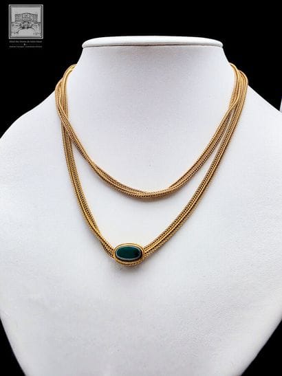 Collier sautoir (double) en or jaune 18K...