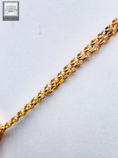 Long necklace with photo pendant, in 18K...