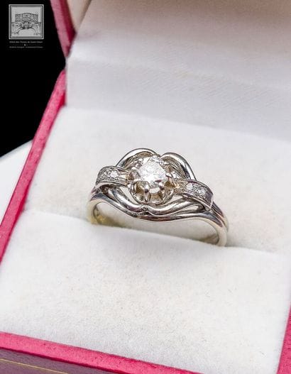 Ring in 18K white gold 750/°°° with eagle...
