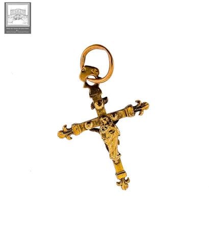 18K yellow gold cross pendant, 750/°°°
Eagle's...