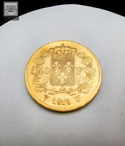 Pièce de 40 Francs or 
Louis XVIII - Lille...