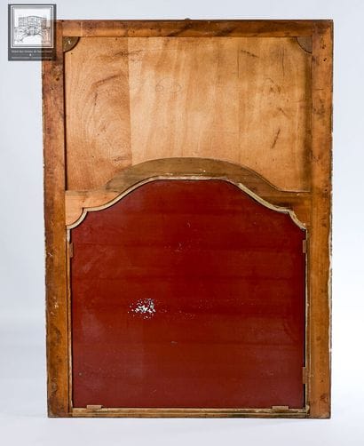 Trumeau de style Louis XV 
Bois peint à décor...