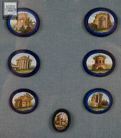 Micromosaïques réunion de 7 vues de Rome
Ep....