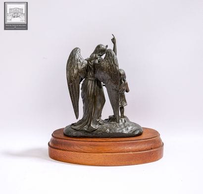 Sujet en bronze 
Représentant ange et enfant...