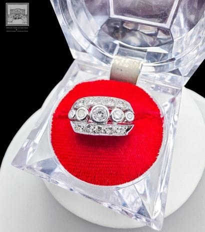 Imposante bague jonc en or jaune rhodié 750°/.(18K)...