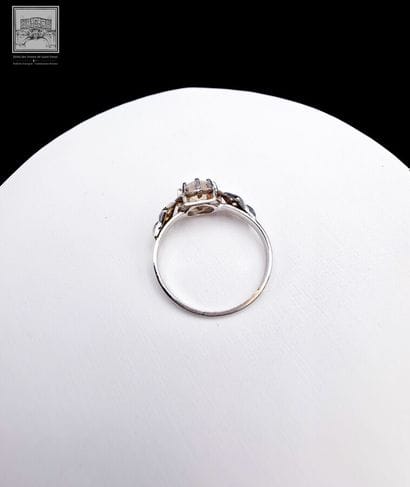 Bague
Or gris 
750/°°° Poinçon tête d'aigle
Sertie...
