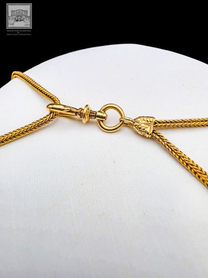 Collier sautoir (double) en or jaune 18K...