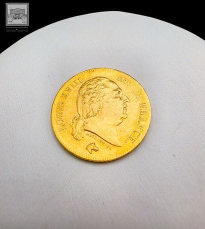 Pièce de 40 Francs or 
Louis XVIII - Lille...