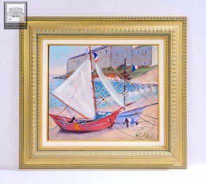 Charles LEVIER (1920-2003)
Les voiliers 
Huile...