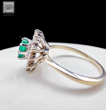 Bague Marguerite
Or gris et platine 750/°°°
Poinçon...